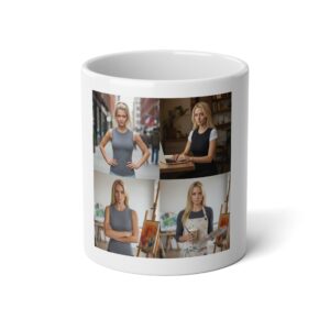 20oz Photo Collage Jumbo Mug — Personalized Four-Image Ceramic Coffee Cup